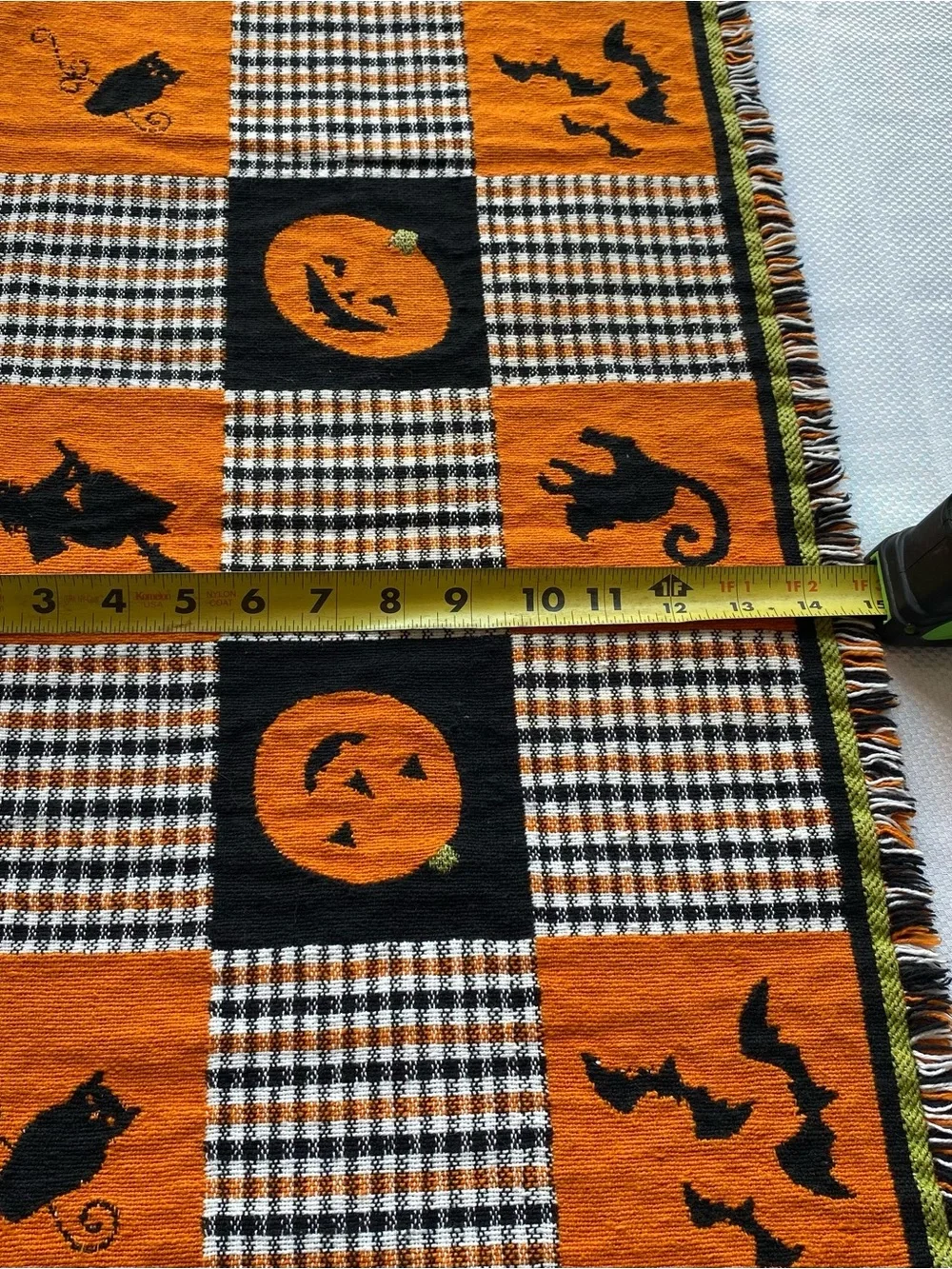 Halloween Orange and Black Table Runner - Festive Home Dining Accent